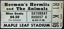 Load image into Gallery viewer, 1966 Rock Concert Ticket Hermans Hermits + The Animals Maple Leaf Stadium