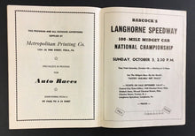 Load image into Gallery viewer, 1947 Stock Car Race Program Langhorne Speedway National Championship Cunningham