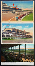 Load image into Gallery viewer, 1900's Triple Crown Racetracks Vintage 3 Postcard Lot Pimlico Belmont Churchill