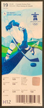 Load image into Gallery viewer, 2010 Vancouver Olympics Men's Ice Hockey Full Ticket + Decal Czech vs Latvia