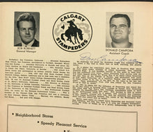 Load image into Gallery viewer, 1954 CFL Football Program Edmonton Eskimos Vs Calgary Stampeders Autographed x7