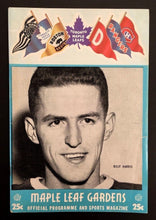 Load image into Gallery viewer, 1958 Maple Leaf Gardens NHL Hockey Program VTG Leafs vs Rangers Billy Harris