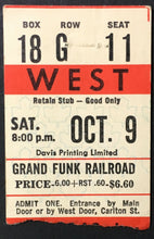 Load image into Gallery viewer, 1971 Maple Leaf Gardens Grand Funk Railroad Concert Ticket Stub Music Toronto