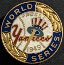 Load image into Gallery viewer, 1949 New York Yankees Threaded Post Press Pin 5 Championships Baseball MLB