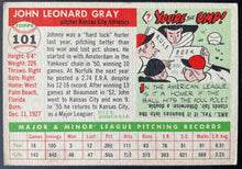 Load image into Gallery viewer, 1955 Topps Baseball #101 Johnny Gray Kansas City Athletics Vintage MLB Card