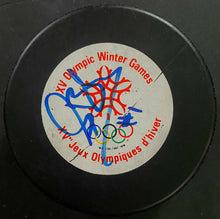 Load image into Gallery viewer, Sean Burke Autographed 1988 Calgary Winter Olympics Game Hockey Puck Signed LOA