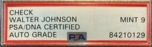Load image into Gallery viewer, 1943 MLB Baseball HOFer Signed Check Walter Johnson Autographed Cheque PSA 9