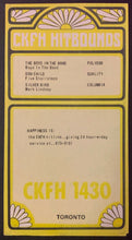 Load image into Gallery viewer, 1970 CKFH Radio Survey Record Chart Toronto Music 3 Dog Night Melanie