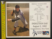 Load image into Gallery viewer, 1992 Cooperstown Baseball HOF MLB Harold Hal Newhouser Autographed Signed Photo