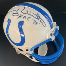 Load image into Gallery viewer, Johnny Unitas Lenny Moore Autographed Signed Colts Mini Helmet NFL Beckett LOA