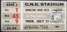 Load image into Gallery viewer, 1969 C.N.E. Stadium Hamilton Tiger Cats vs Toronto Argonauts CFL Football Ticket