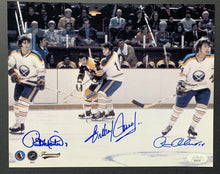 Load image into Gallery viewer, Autographed Buffalo Sabres Gilbert Perreault French Connection Photo NHL Signed