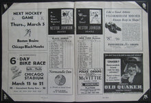Load image into Gallery viewer, 1936 Chicago Stadium Rare Hockey Doubleheader Program Blackhawks vs NY Rangers