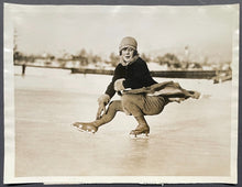 Load image into Gallery viewer, 1928 Type 1 Action Photo Sonja Henie Figure Skating Champion Historical LOA VTG
