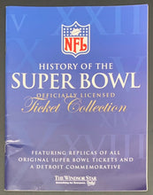 Load image into Gallery viewer, History of the First 40 Super Bowls Booklet/Program + Tickets NFL Football VTG