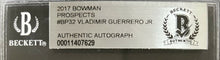 Load image into Gallery viewer, 2017 Bowman Prospects Vladimir Guerrero Jr Signed Baseball Card Blue Jays BAS