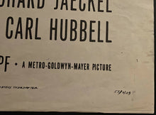Load image into Gallery viewer, 1953 Big Leaguer Full Sheet Movie Poster Carl Hubbell MLB Baseball HOFer Vintage