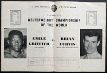 Load image into Gallery viewer, Emile Griffith Welterweight Championship Boxing Program Brian Curvis Empire Pool