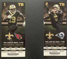 Load image into Gallery viewer, 2018 New Orleans Saints Proof Tickets NFL Football Mercedes-Benz Superdome Brees