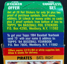 Load image into Gallery viewer, 1984 Topps Baseball Stickers x35 + Original Box Bill Madlock Eddie Murray