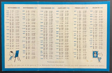 Load image into Gallery viewer, 1963-64 Vintage Full NHL Hockey Schedule Esso Promotional Maple Leafs Canadiens