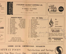 Load image into Gallery viewer, 1966 Edmonton Nuggets Senior Hockey NHL Oldtimers Program Signed x16 Autographs