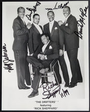 Load image into Gallery viewer, The Drifters Autographed x5 Members Promo Photo Signed Rick Sheppard Doo Wop
