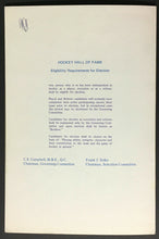 Load image into Gallery viewer, 1974 Hockey Hall Of Fame Annual Induction Dinner Program Vintage NHL C.P Voss