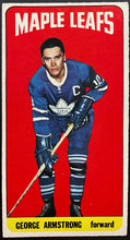 Load image into Gallery viewer, 1964-65 Topps Tall Boy Hockey Card #69 George Armstrong Toronto Maple Leafs