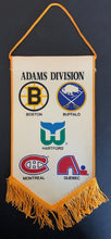 Load image into Gallery viewer, 1982/83 Official NHL Hockey Divisional Pennant Wall Hanger Banners x4 Full Set
