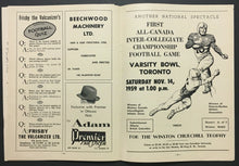 Load image into Gallery viewer, 1959 CFL Football Program Ottawa Rough Riders vs Montreal Alouettes Unscored