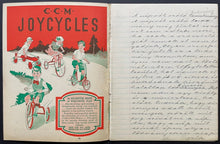 Load image into Gallery viewer, 1930's CCM Scribbler Red Exercise Book Bicycles Featured Vintage Original