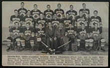 Load image into Gallery viewer, 1955 Penticton Vees Hockey Team Photo Postcard + Autographed Bernie Bathgate
