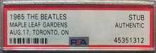 Load image into Gallery viewer, 1965 The Beatles Maple Leaf Gardens Concert Ticket Toronto Vintage Original PSA