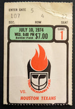 Load image into Gallery viewer, 1974 Chicago Fire vs Houston World Football League Ticket + Decal + Schedule