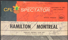 Load image into Gallery viewer, 1967 Hamilton Tiger-Cats Autographed Signed Program CFL Football VTG Grey Cup