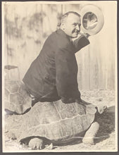 Load image into Gallery viewer, 1935 Barney Oldfield International News Photo Champion Auto Racer Riding Turtle