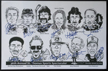 Load image into Gallery viewer, 2014 36th Annual St.Thomas Sports Spectacular Autographed x11 Celebrity Poster