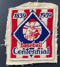 Load image into Gallery viewer, 1939 Original Vintage Baseball Centennial 100th Anniversary Jersey Patch