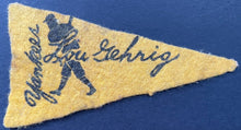 Load image into Gallery viewer, 1936 New York Yankees Lou Gehrig BF3 Type 2 Mini Pennant Black+Yellow 4" Banner
