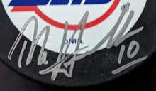 Load image into Gallery viewer, Bobby Hull + Dale Hawerchuk Dual Signed NHL Puck Autographed Stevie Y Authentic