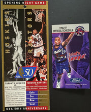 Load image into Gallery viewer, 50th NBA Anniversary Toronto Raptors Full Ticket and Schedule 1996-97 Basketball