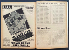 Load image into Gallery viewer, 1937 Montreal Forum NHL Hockey Program Maroons Beveridge Shutout Blackhawks