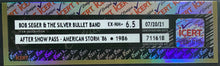 Load image into Gallery viewer, 1986 Bob Seger And The Silver Bullet Band After Show Tour Pass icert EX-NM 6.5