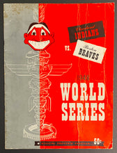 Load image into Gallery viewer, 1948 World Series Program Cleveland Stadium Indians vs Boston Braves Vintage MLB