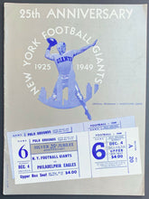 Load image into Gallery viewer, 1949 New York Giants 25th Anniversary Football Program vs Philadelphia Eagles