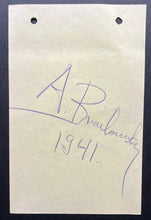 Load image into Gallery viewer, 1941 Famed Pianist Alexander Brailowsky Signed Autographed Album Page
