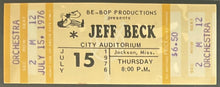 Load image into Gallery viewer, 1976 Jeff Beck iCERT Authenticated Concert Graded 7.5 Full Unused Ticket