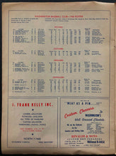 Load image into Gallery viewer, 1960 Griffith Stadium MLB Baseball Program Washington Senators vs Detroit Tigers