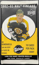 Load image into Gallery viewer, 2002-03 Upper Deck Vintage Hockey Cards Open Hobby Box x18 Sealed Packs NHL